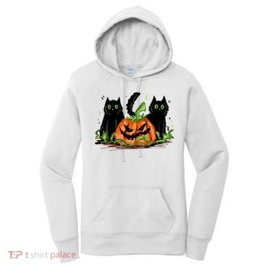 Black Cat Halloween Cute Pumpkin Women's Hoodie