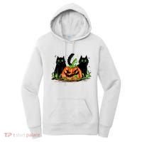 Black Cat Halloween Cute Pumpkin Women's Hoodie thumb 0