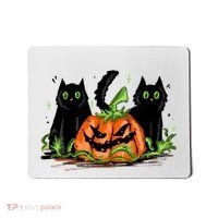 Black Cat Halloween Cute Pumpkin Mousepad thumb 0