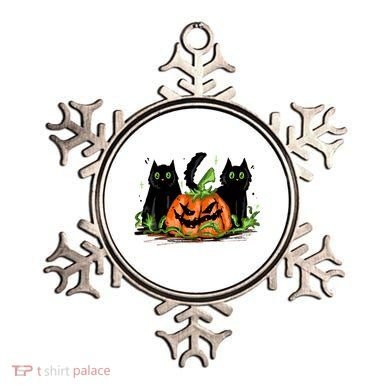 Black Cat Halloween Cute Pumpkin Ornament