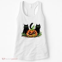 Black Cat Halloween Cute Pumpkin Women's Tank Top thumb 0