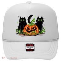 Black Cat Halloween Cute Pumpkin Hat thumb 0