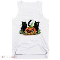 Black Cat Halloween Cute Pumpkin Tank Top thumb 0