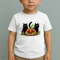 Black Cat Halloween Cute Pumpkin Toddler T-Shirt thumb 2