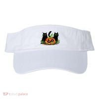 Black Cat Halloween Cute Pumpkin Visor thumb 0