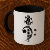 Bass Cleff Headstock Bass Guitar Coffee Mug thumb 2
