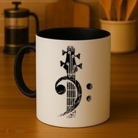 Bass Cleff Headstock Bass Guitar Coffee Mug thumb 4