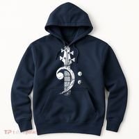 Bass Cleff Headstock Bass Guitar Hoodie thumb 0