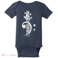 Bass Cleff Headstock Bass Guitar Baby Bodysuit thumb 0