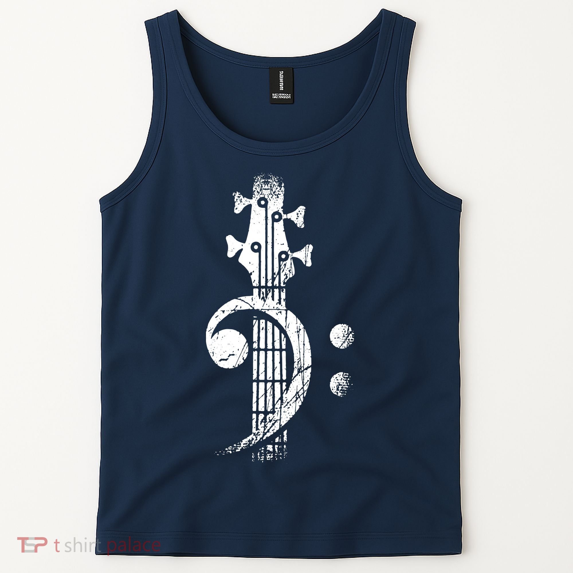 Bass Cleff Headstock Bass Guitar Tank Top