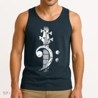 Bass Cleff Headstock Bass Guitar Tank Top thumb 3
