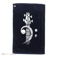Bass Cleff Headstock Bass Guitar Golf Towel thumb 0