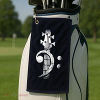 Bass Cleff Headstock Bass Guitar Golf Towel thumb 2
