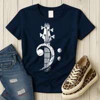 Bass Cleff Headstock Bass Guitar Women's T-Shirt thumb 3