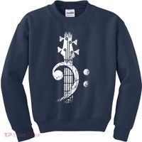 Bass Cleff Headstock Bass Guitar Kids Sweatshirt thumb 0