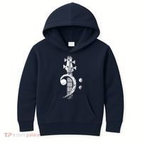 Bass Cleff Headstock Bass Guitar Kids Hoodie thumb 0