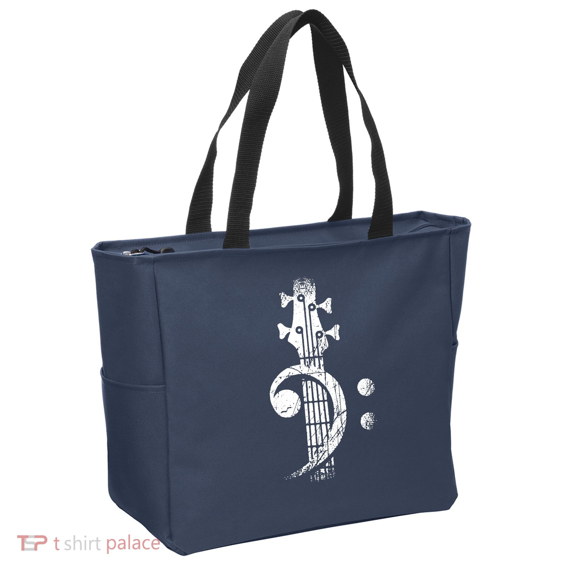 Bass Cleff Headstock Bass Guitar Tote Bag