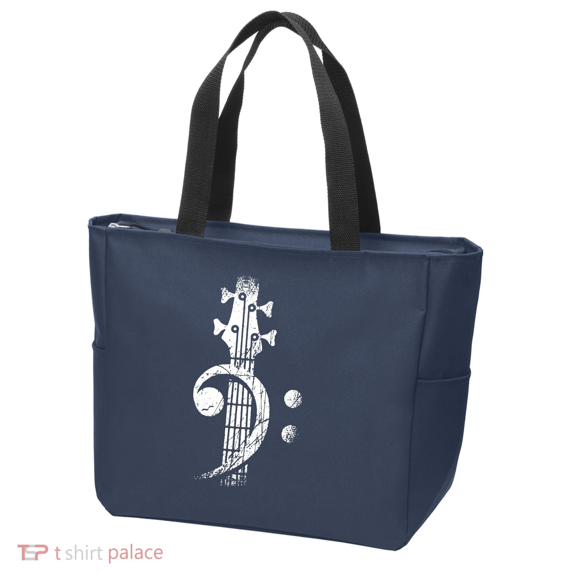Bass Cleff Headstock Bass Guitar Tote Bag