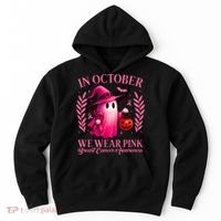 Breast Cancer Halloween Ghost Wear Pink In October Hoodie thumb 0