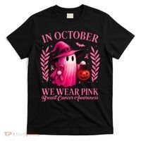 Breast Cancer Halloween Ghost Wear Pink In October T-Shirt thumb 0