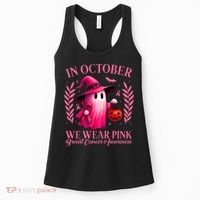 Breast Cancer Halloween Ghost Wear Pink In October Women's Tank Top thumb 0
