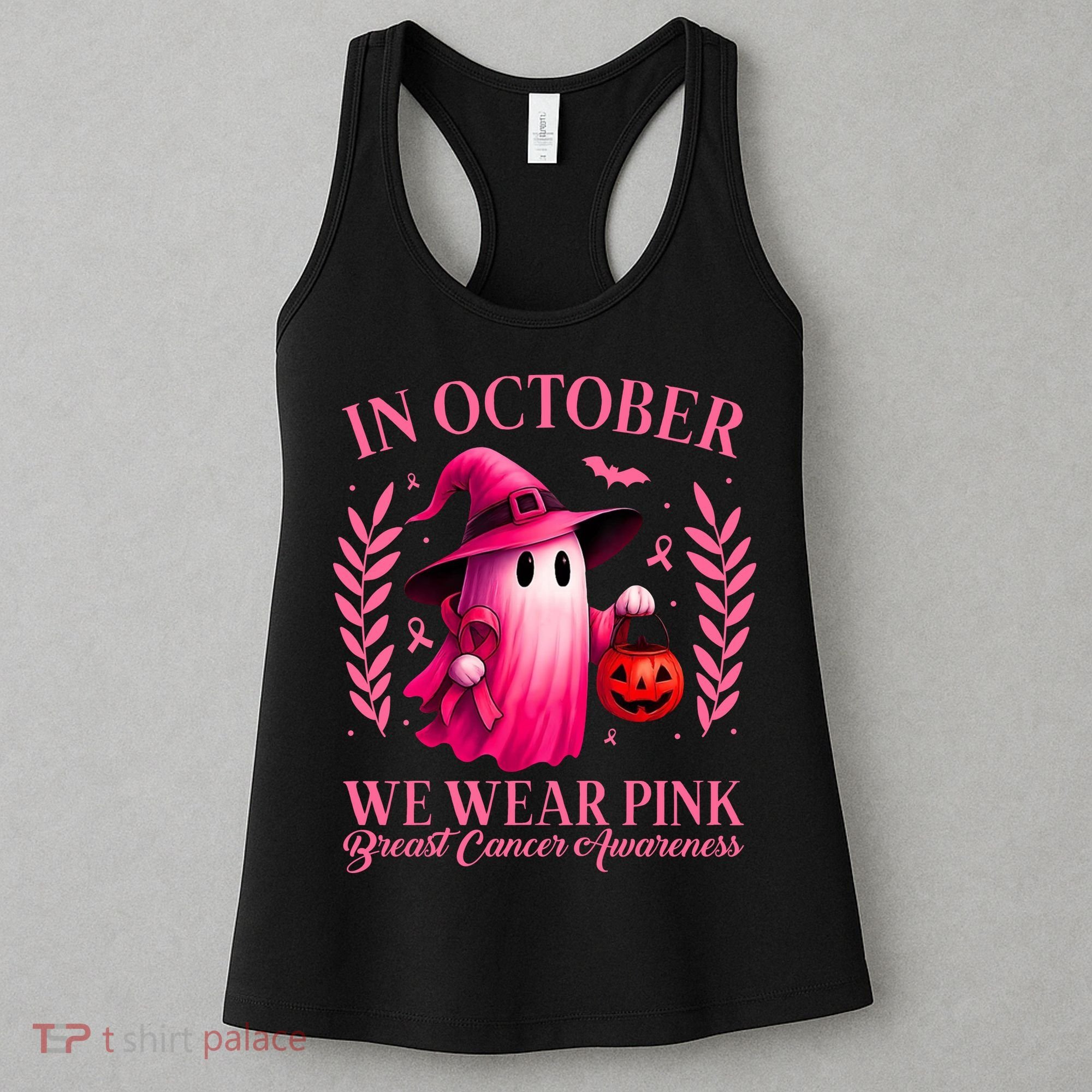 Breast Cancer Halloween Ghost Wear Pink In October Women's Tank Top