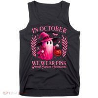 Breast Cancer Halloween Ghost Wear Pink In October Tank Top thumb 0