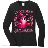 Breast Cancer Halloween Ghost Wear Pink In October Women's Long Sleeve Shirt thumb 0