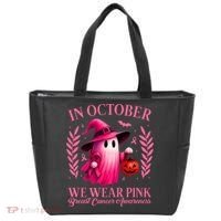 Breast Cancer Halloween Ghost Wear Pink In October Tote Bag thumb 0