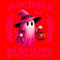 Breast Cancer Halloween Ghost Wear Pink In October Santa Hat thumb 1