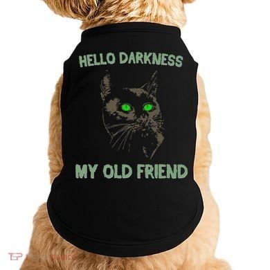 Black Cat Hello Darkness My Old Friend Doggie Tank