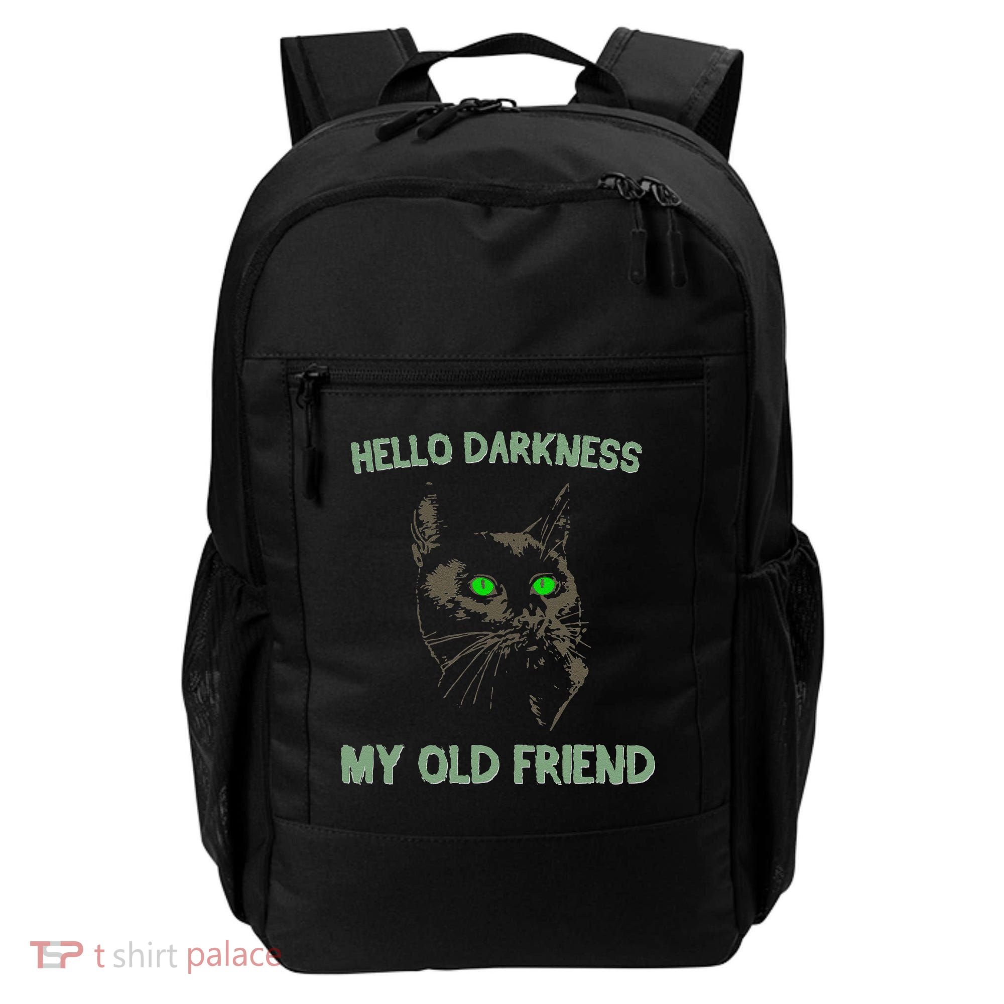 Black Cat Hello Darkness My Old Friend Backpack