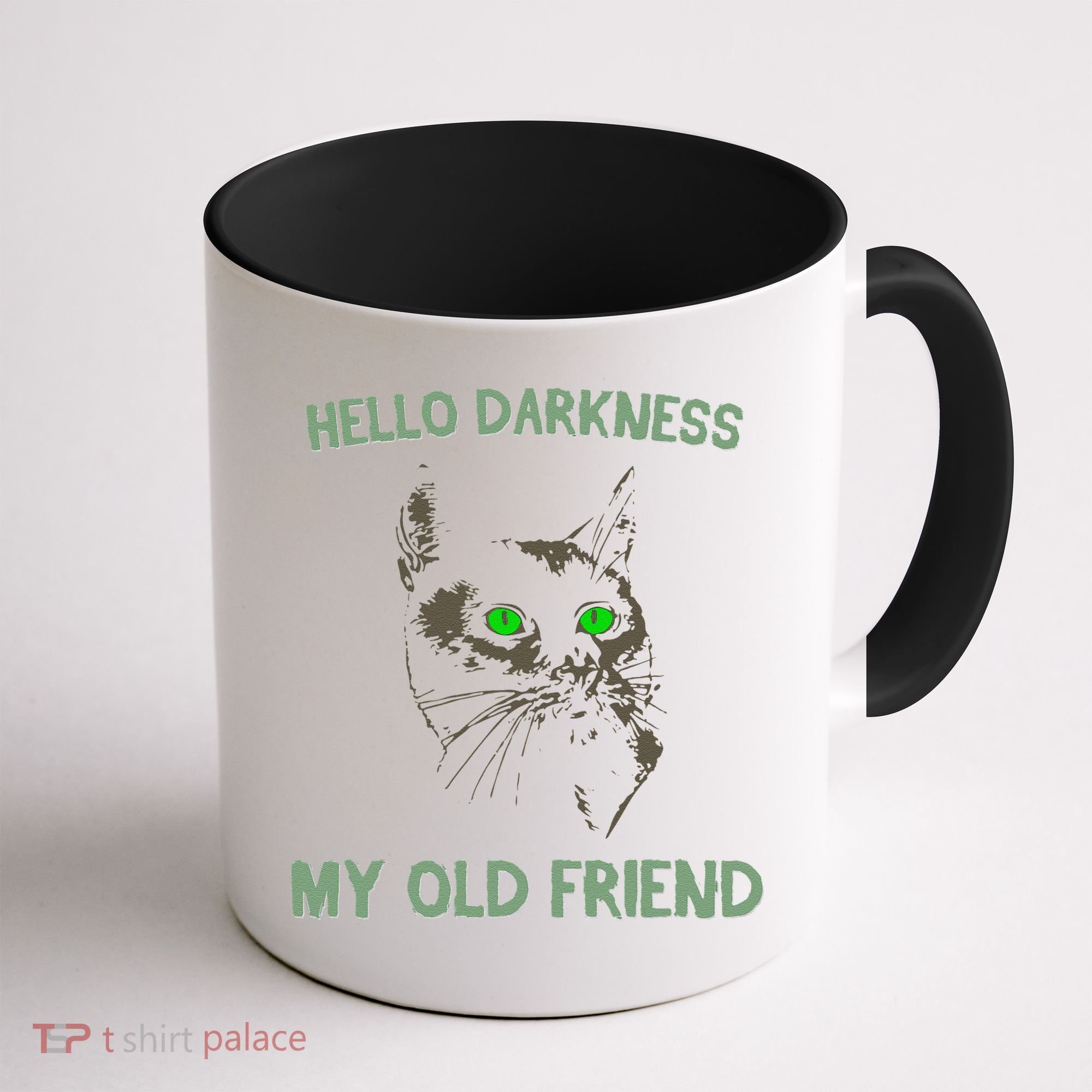 Black Cat Hello Darkness My Old Friend Coffee Mug