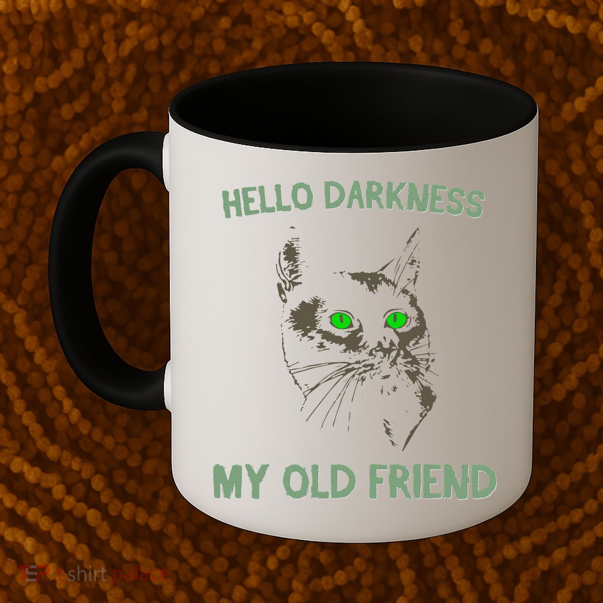 Black Cat Hello Darkness My Old Friend Coffee Mug