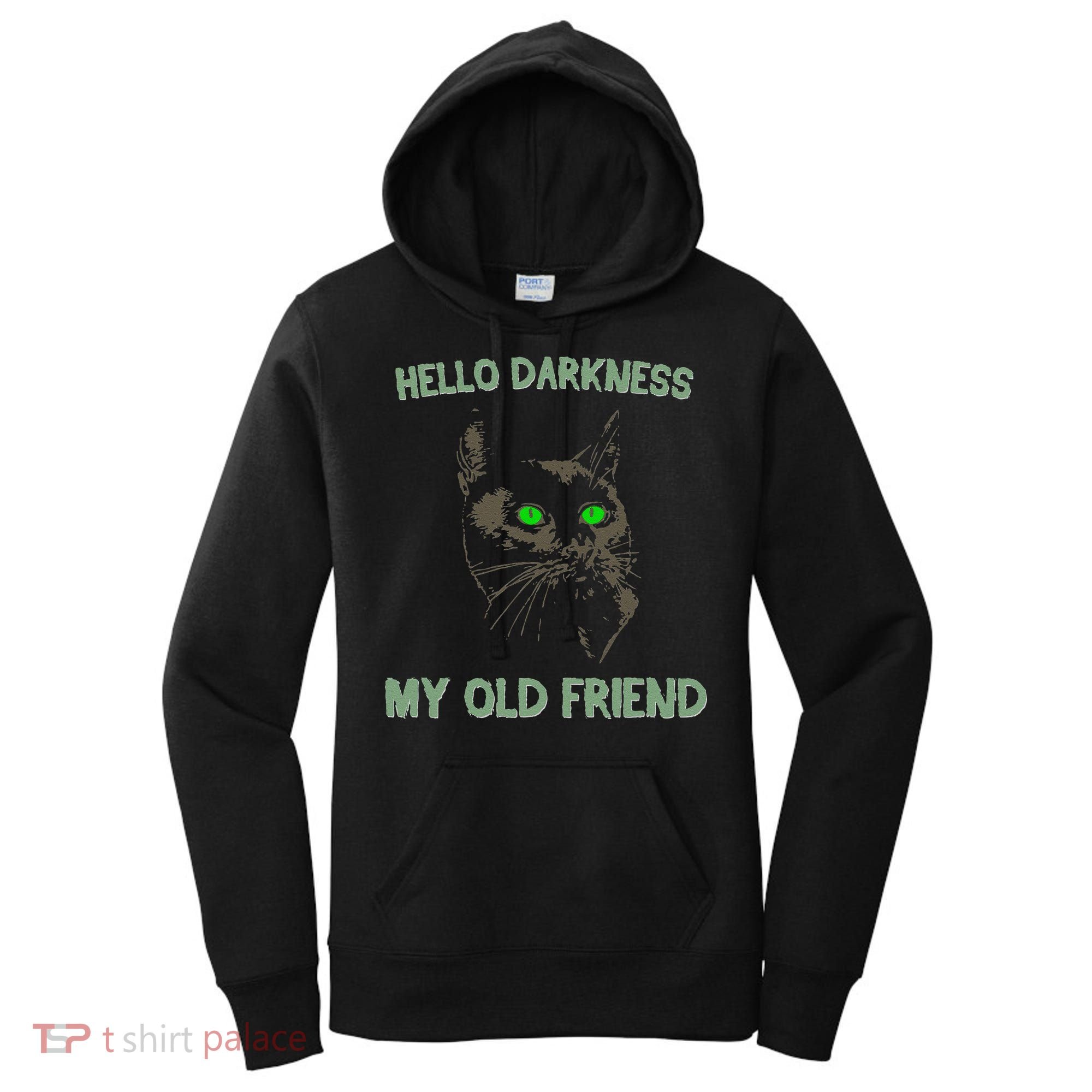 Black Cat Hello Darkness My Old Friend Women's Hoodie