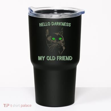 Black Cat Hello Darkness My Old Friend Tumbler