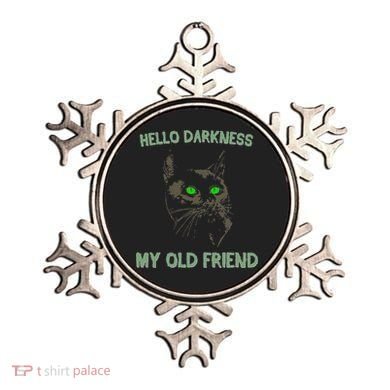 Black Cat Hello Darkness My Old Friend Ornament