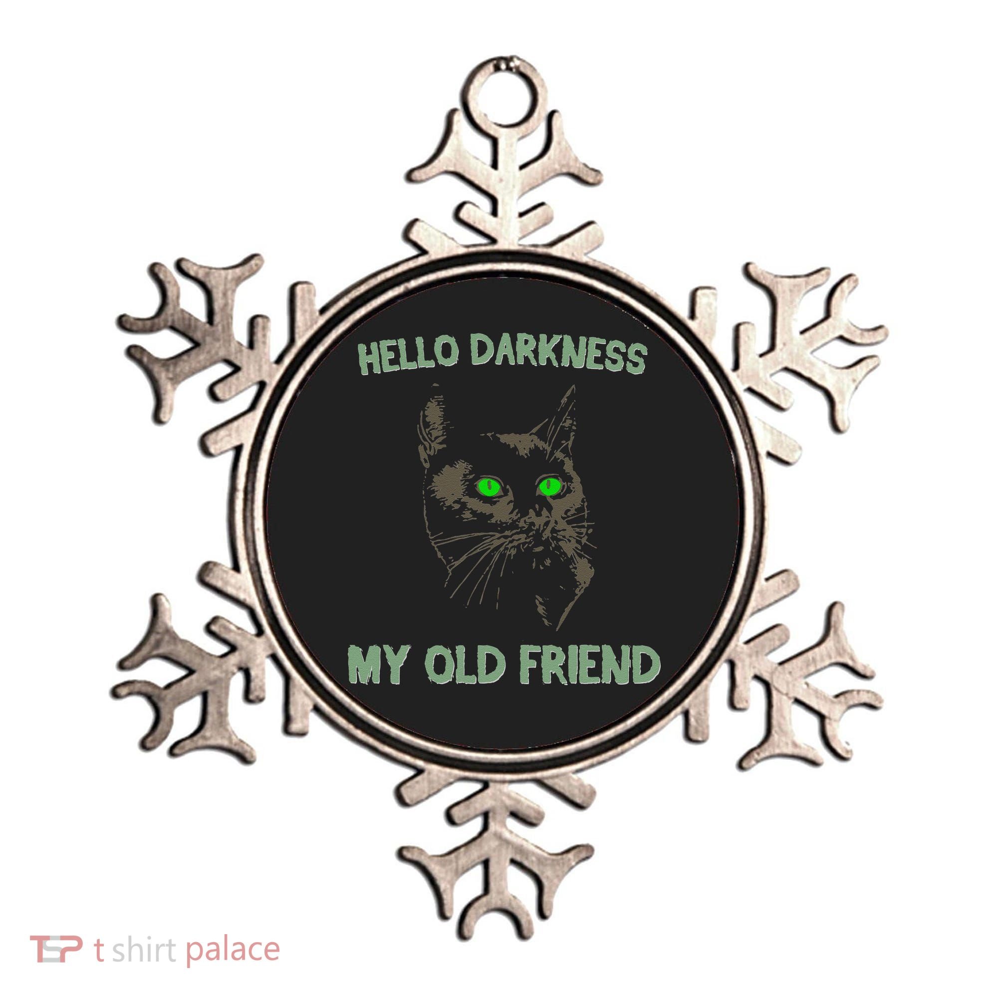 Black Cat Hello Darkness My Old Friend Ornament