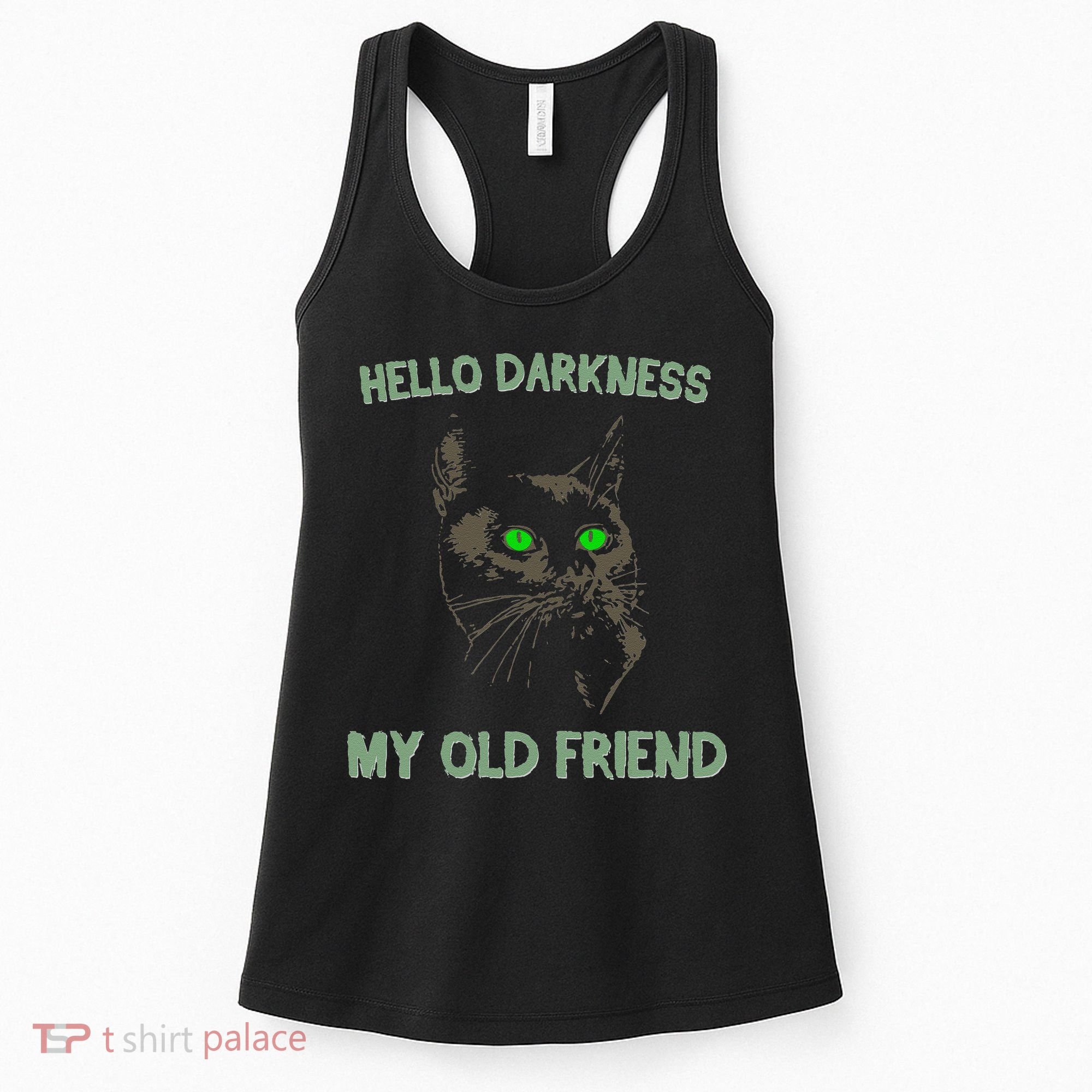 Black Cat Hello Darkness My Old Friend Women's Tank Top