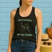 Black Cat Hello Darkness My Old Friend Women's Tank Top thumb 2