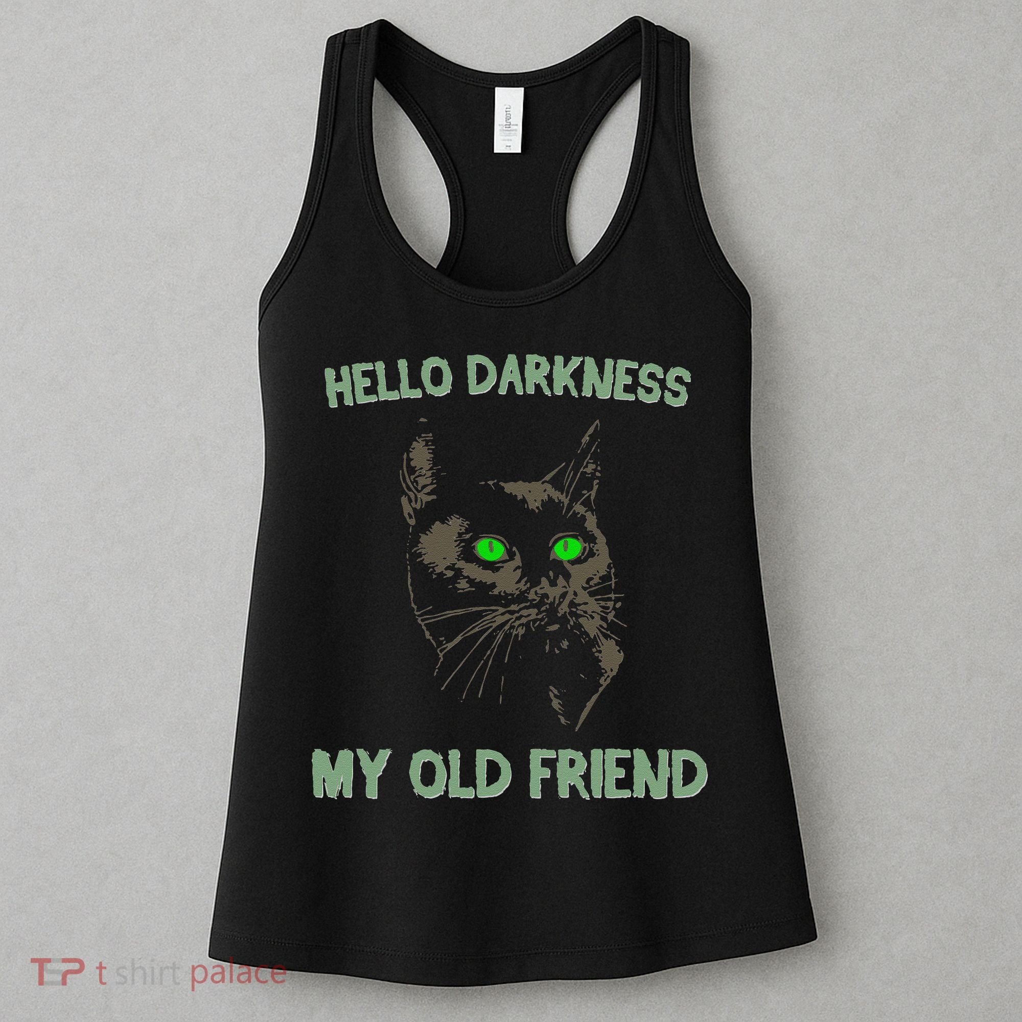 Black Cat Hello Darkness My Old Friend Women's Tank Top