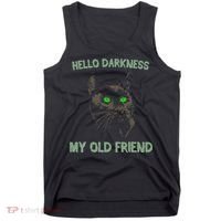 Black Cat Hello Darkness My Old Friend Tank Top thumb 0