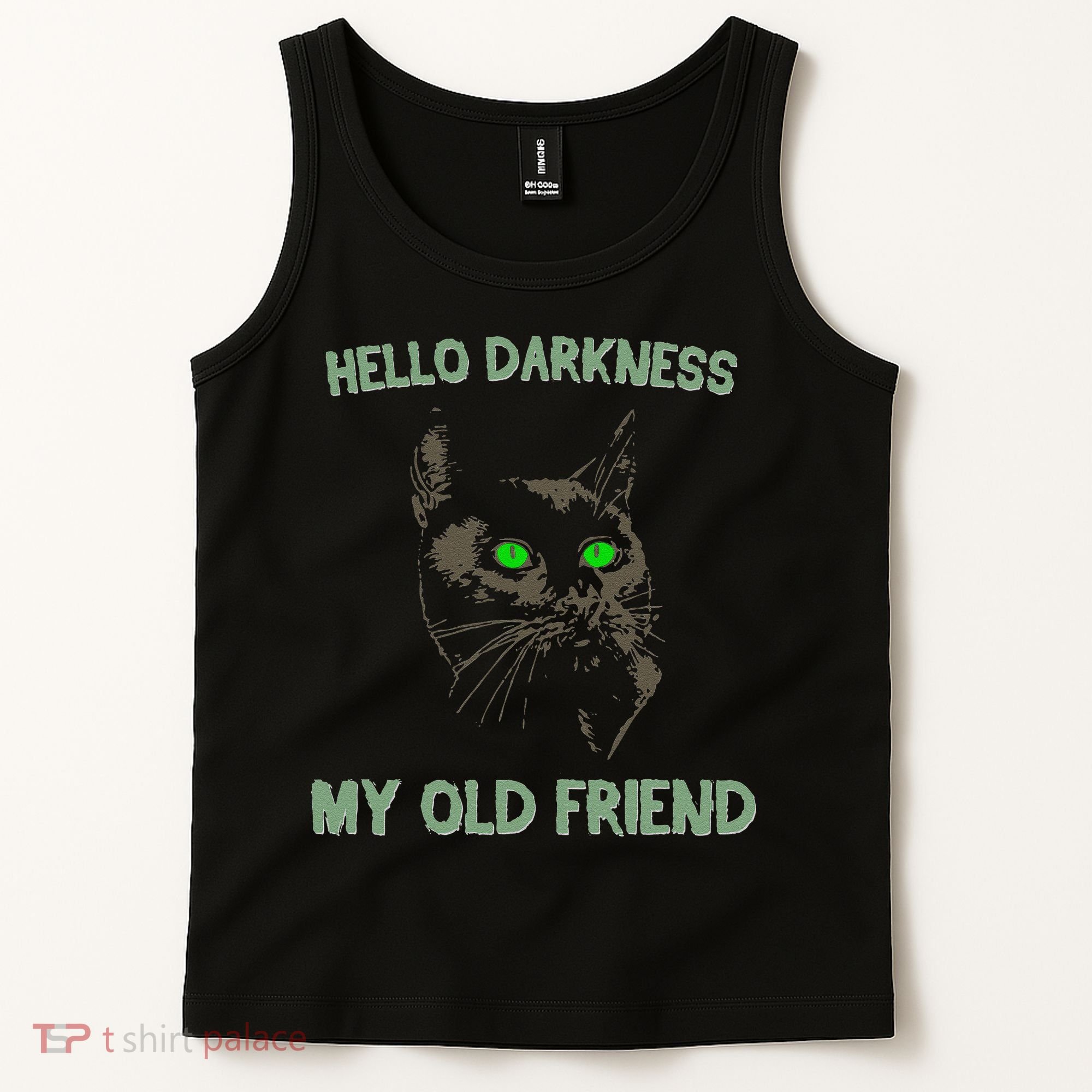 Black Cat Hello Darkness My Old Friend Tank Top