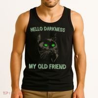 Black Cat Hello Darkness My Old Friend Tank Top thumb 3