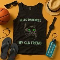 Black Cat Hello Darkness My Old Friend Tank Top thumb 4
