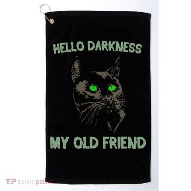 Black Cat Hello Darkness My Old Friend Golf Towel