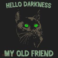 Black Cat Hello Darkness My Old Friend Golf Towel thumb 3