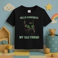 Black Cat Hello Darkness My Old Friend Toddler T-Shirt thumb 3