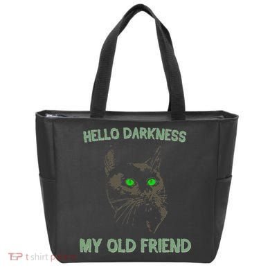 Black Cat Hello Darkness My Old Friend Tote Bag