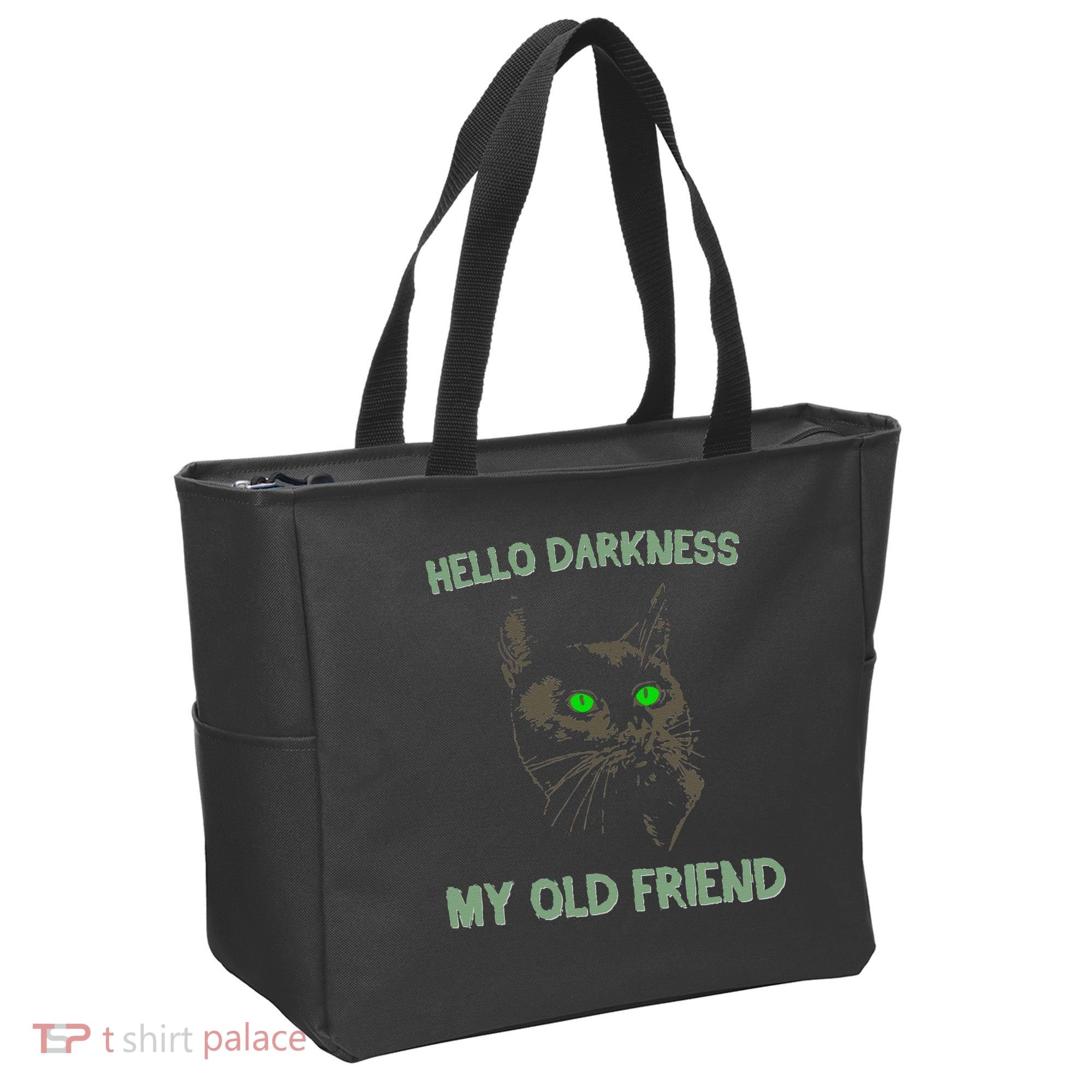 Black Cat Hello Darkness My Old Friend Tote Bag